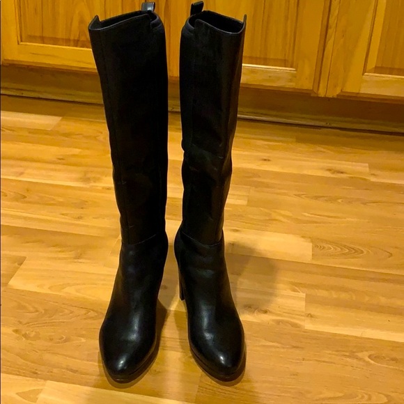 clarks knee high boots black